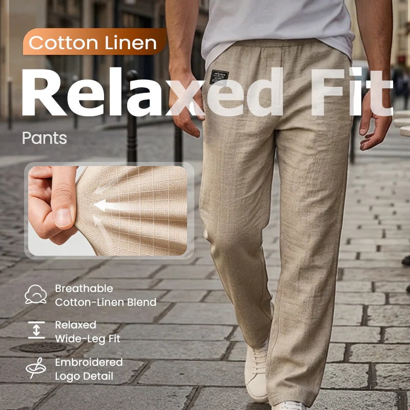 Breathable Straight-Leg Trousers for Men