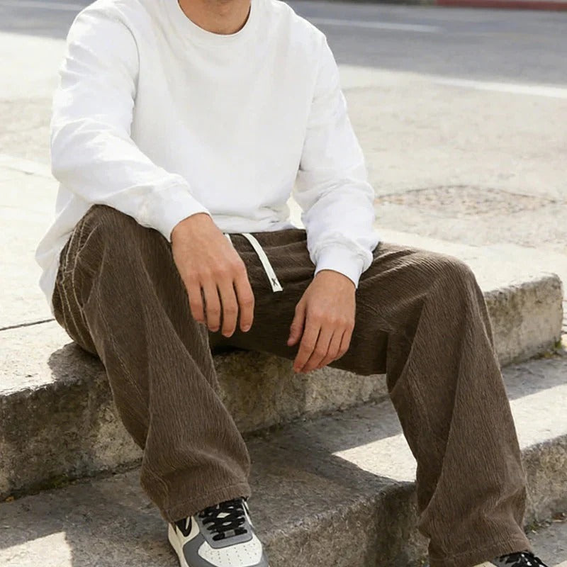 Men‘s Casual Loose Fit Pants with Drawstring