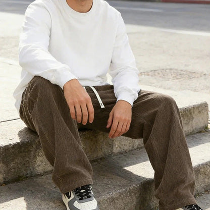 Men‘s Casual Loose Fit Pants with Drawstring