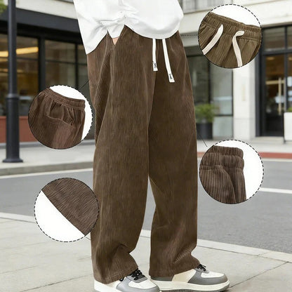 Men‘s Casual Loose Fit Pants with Drawstring