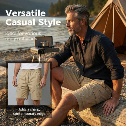 Lightweight Cargo Shorts – Breathable fabric, knee-length cut. Secure pockets for phone & keys. Comfortable all day long.