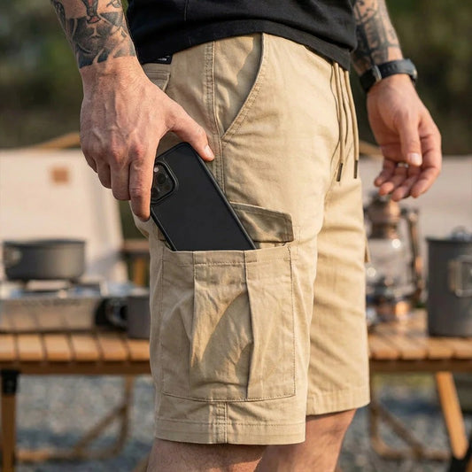 Lightweight Cargo Shorts – Breathable fabric, knee-length cut. Secure pockets for phone & keys. Comfortable all day long.